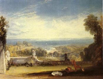 約瑟夫 瑪羅德 威廉 透納 View from the Terrace of a Villa at Niton, Isle of Wight, from sketches by a lady